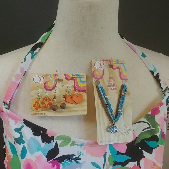 NWT OP Wood Earrings and Trio of Anklets Set - Picture 8 of 8